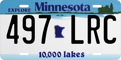 MN license plate 497LRC
