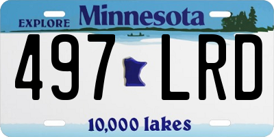 MN license plate 497LRD