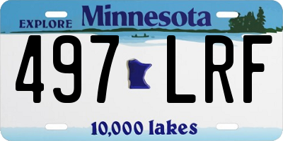 MN license plate 497LRF
