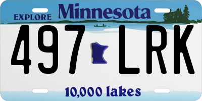 MN license plate 497LRK