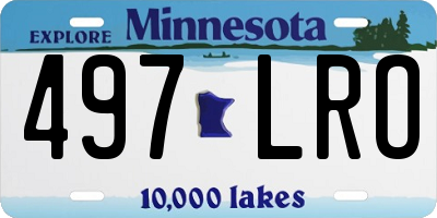 MN license plate 497LRO