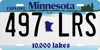 MN license plate 497LRS