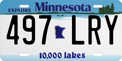 MN license plate 497LRY