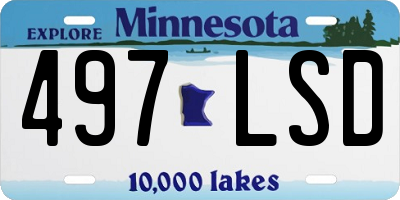 MN license plate 497LSD