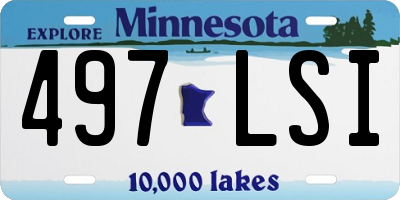 MN license plate 497LSI