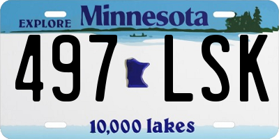 MN license plate 497LSK