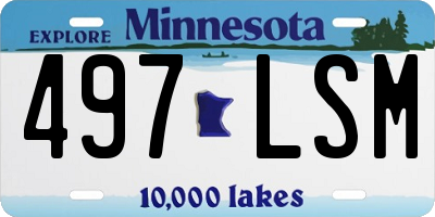 MN license plate 497LSM