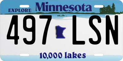 MN license plate 497LSN