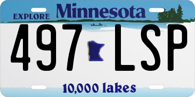 MN license plate 497LSP