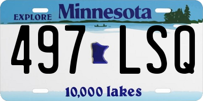MN license plate 497LSQ