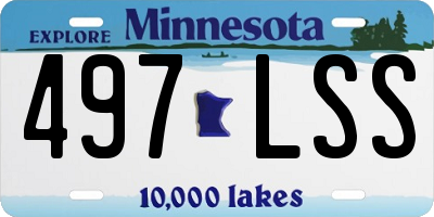 MN license plate 497LSS