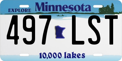 MN license plate 497LST