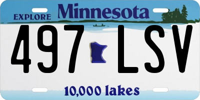 MN license plate 497LSV