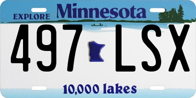 MN license plate 497LSX