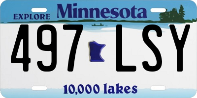 MN license plate 497LSY