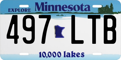 MN license plate 497LTB