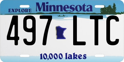 MN license plate 497LTC