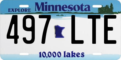 MN license plate 497LTE