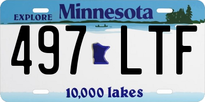 MN license plate 497LTF
