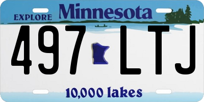 MN license plate 497LTJ