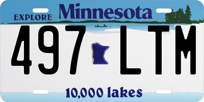 MN license plate 497LTM