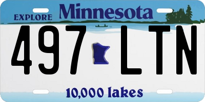 MN license plate 497LTN