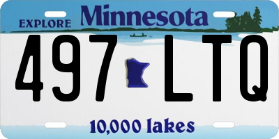MN license plate 497LTQ