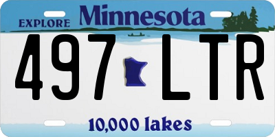 MN license plate 497LTR