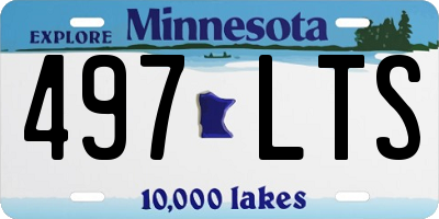 MN license plate 497LTS