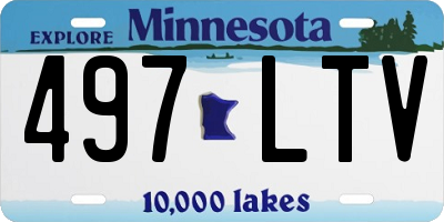 MN license plate 497LTV
