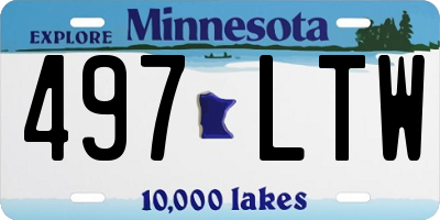 MN license plate 497LTW