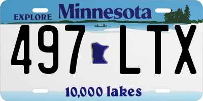 MN license plate 497LTX