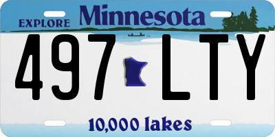 MN license plate 497LTY