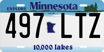 MN license plate 497LTZ