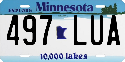 MN license plate 497LUA