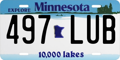 MN license plate 497LUB