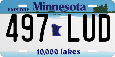 MN license plate 497LUD