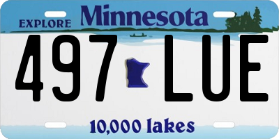 MN license plate 497LUE