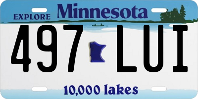 MN license plate 497LUI