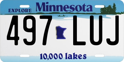 MN license plate 497LUJ