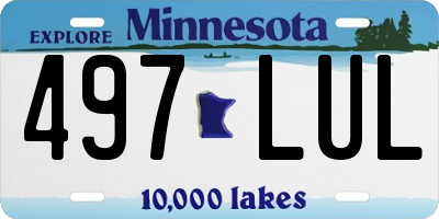 MN license plate 497LUL