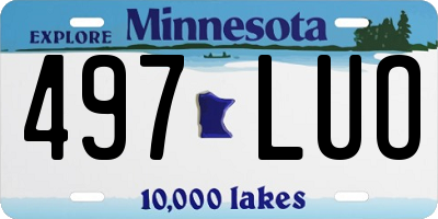 MN license plate 497LUO