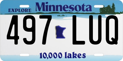 MN license plate 497LUQ