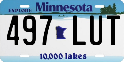 MN license plate 497LUT