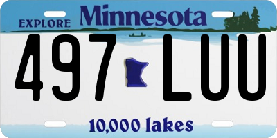 MN license plate 497LUU