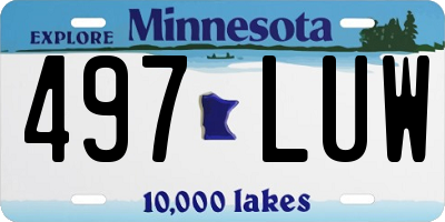 MN license plate 497LUW