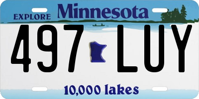 MN license plate 497LUY