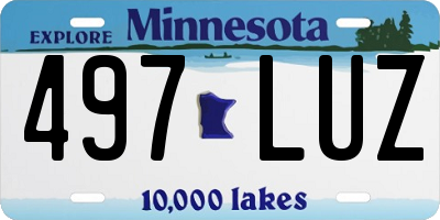 MN license plate 497LUZ