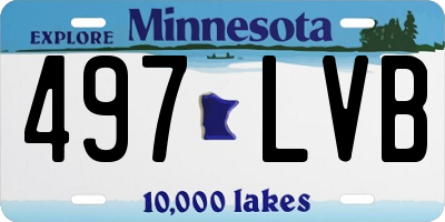 MN license plate 497LVB