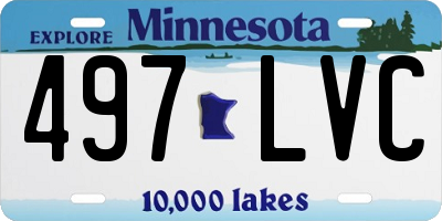 MN license plate 497LVC